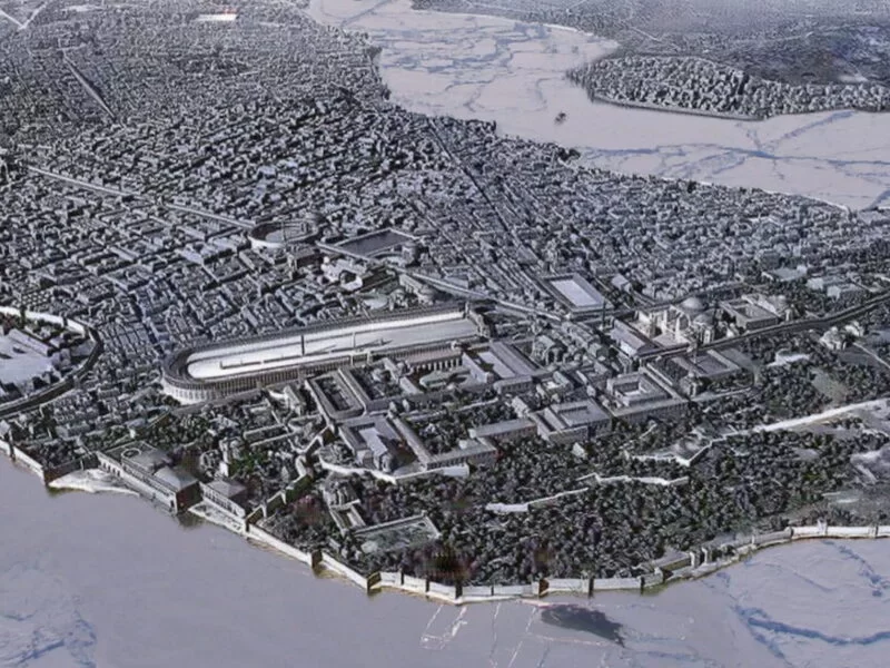 Reconstruction of medieval Constantinople, frozen in winter 763/764