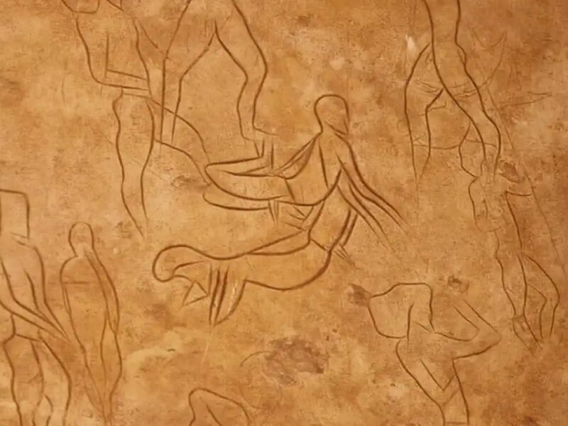 This engraving from the Addaura cave in Sicily could represent a ritual sacrifice