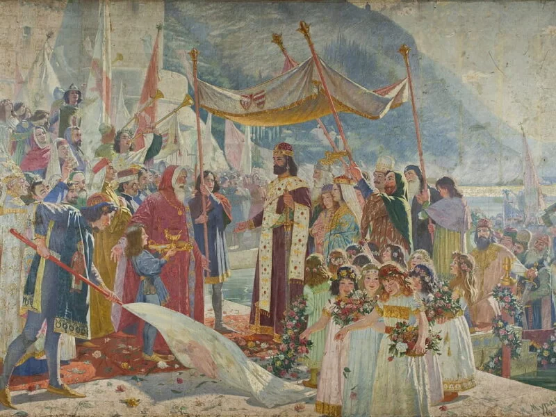 Emperor Dušan's visit to Ragusa, the work of Marko Murat.